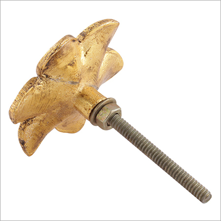 Golden Rose Flower Metal Cabinet Knob