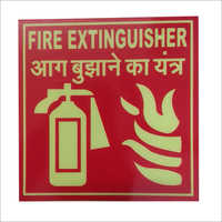 Fire Extinguisher Signage - 100mm X 100mm Red Acrylic , Durable 3mm Thick, Glossy Finish, Self-adhesive Indoor/outdoor Use