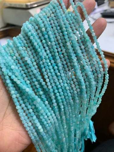13 inch good quality Amazonite micro faceted beads,pack of two strand
