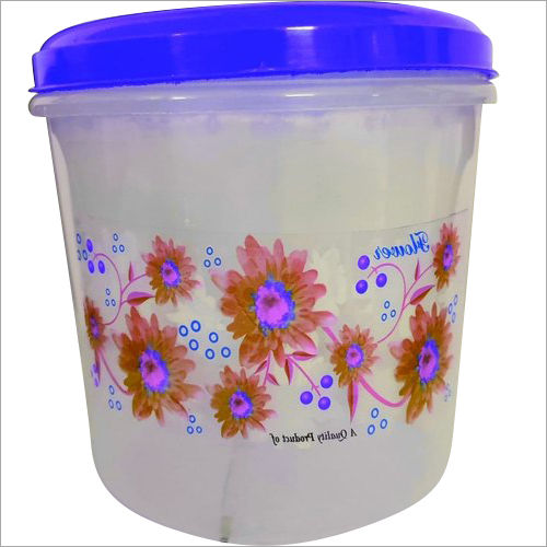 Plastic Round Printed Flora Container