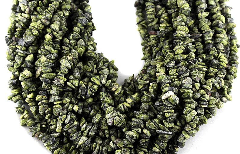 Pack Of 5 Strand Natural Zebra Jasper Uncut Chips Beads, Zebra Jasper Chips Beads, 36 Inches Strand,