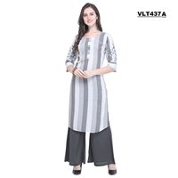RAYON STRIPS PRINT KURTI