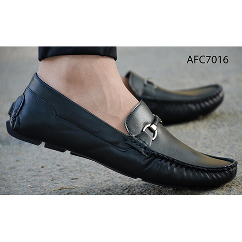 Mens Casual Black Leather Loafers
