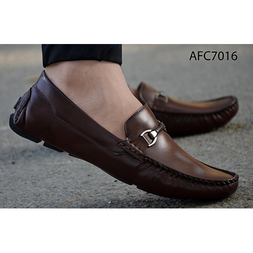 Mens Casual Brown Leather Loafers