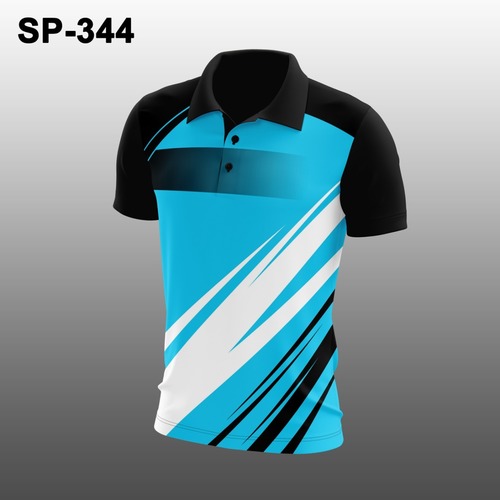 Skyblue And Black Subblimation T-Shirt