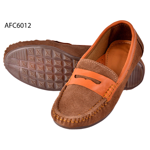 Mens Brown Rough Leather Loafers