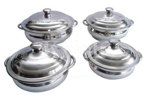 Star Belly Dish Set with Steel Handle - 4 Pcs