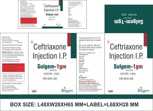 CEFTRIAXONE 1 GM INJECTION