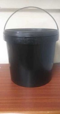 Round Plastic 5 kg Black Bucket