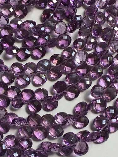 Full 8 Inch Strand Aaa Amethyst Heart Briolette 8/8Mm, ,Finest Quality Amethyst Briolette Beads Grade: A