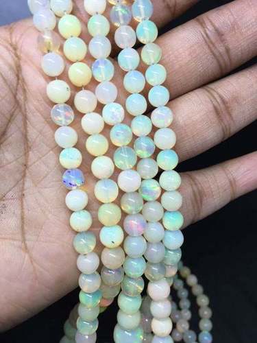 Big Size Ethiopian Opal Plain Round Beads, 5-7.30mm, 17 Inches Strand