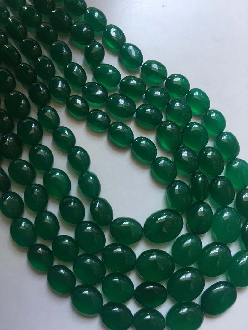 13 inch AAA quality green onyx smooth oval nuggets beads,green onyx nuggets
