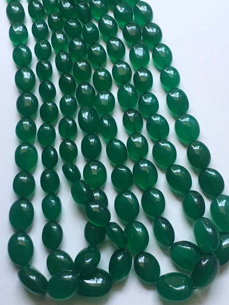 13 inch AAA quality green onyx smooth oval nuggets beads,green onyx nuggets