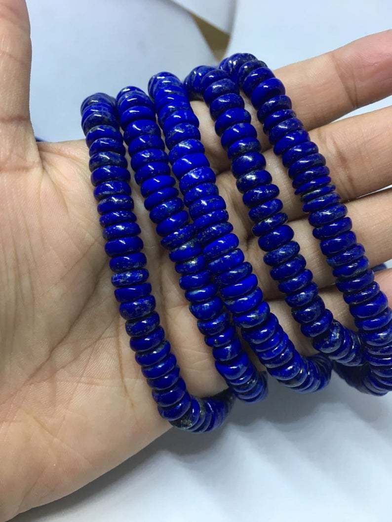 Finest quality AAA 100% Natural lapis disc shape beads,16 inch lapis smooth disc beads 8-10.5mm