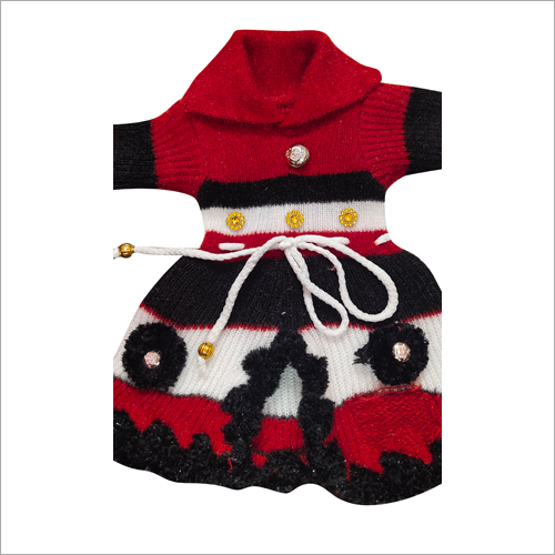 Washable Girl Fancy Woolen Frock Sweater