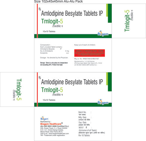 AMLODIPINE 5 MG TAB