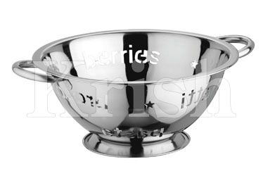 Deep Colander With Pasta Writing Cutting