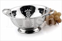 Deep Colander - Stainless Steel, 24-28 Cm Size | Steel Handle, Customizable Color, Lightweight Design
