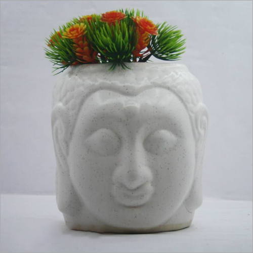 Ceramic Buddha Face Shape Planter