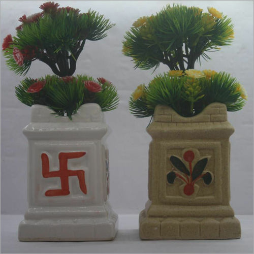 Available In Different Colours Tulsi Shape Ceramic Pot