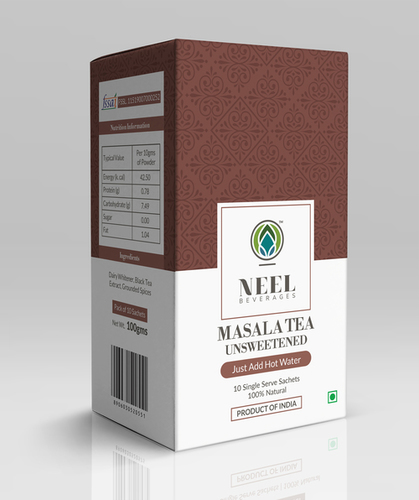 Instant Masala Tea Unsweetened Caffeine (%): No Grams (G)
