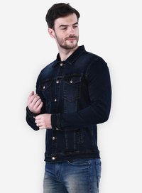 Mens Denim Jacket - 97% Cotton 3% Lycra, Heavy Washed With Polishing, Comfort Fit, Sizes S-2xl, Chest 20.5", Length 25.5"