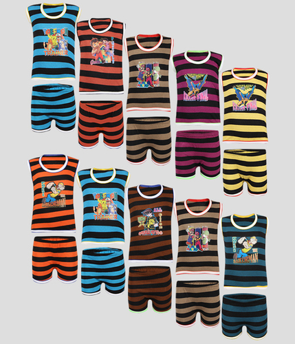 Kids - Cotton Striped Set Multicolor Trendy Style Breathable & Washable Anti-Wrinkle Cool Dry Non-Toxic for Boys aged 0-2 years