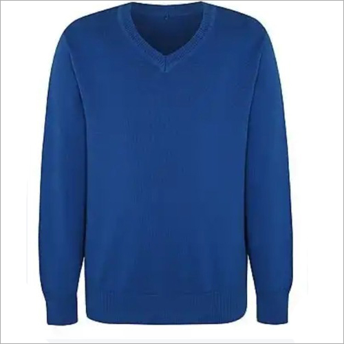 Blue School Sweater Collar Type: V Neck