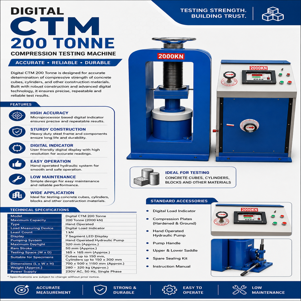 Digital Compression Testing Machine - Power: 230V Volt (V)