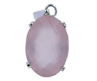 Rosequartz 925 Silver Gemstone Pendant
