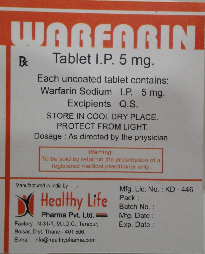 Warfarin Tablets BP 1 mg