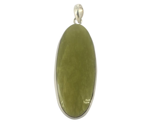 Yellow Serpentine Glitzy 925 Silver Gemstone Pendant