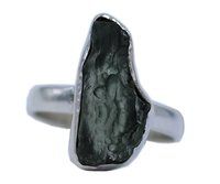 Moldavite 925 Silver Gemstone Ring
