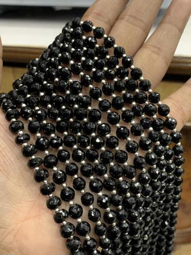14 inches Black spinel 6-6.5mm round faceted beads,spinel beads
