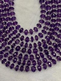 14 Inches Amethyst Rondelle Faceter Beads 7-7.5mm,amethyst Beads
