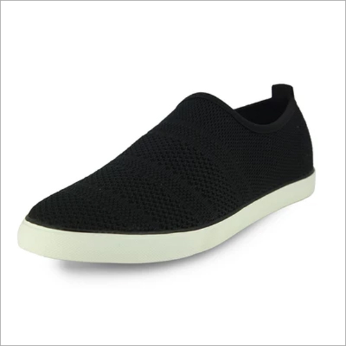 Alberto Torresi Mens Black Self Textured Woven Slip Ons