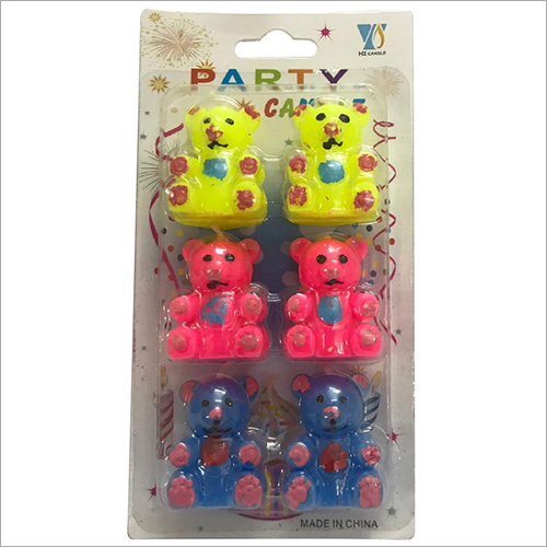 Teddy Shaped Party Candles - Colorful Wax Design | Perfect for Birthday Celebrations, Commercial Use, Available in Various Vibrant Colors