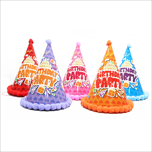 Paper Gonda Cap - Paper Material, Available in Various Colors | Ideal for Birthday Celebrations, Commercial Application