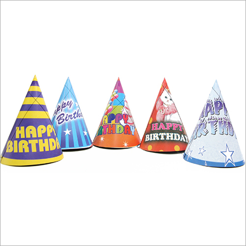 Paper Birthday Cap - Paper Material, Multiple Colors Available | Ideal for Birthday Celebrations, Versatile for Commercial Use
