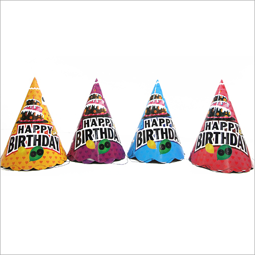 Cone Shaped Birthday Cap - Paper Material, Multiple Colors Available | Ideal for Commercial Use on Birthday Occasions