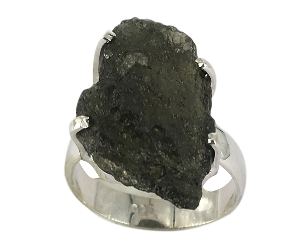 Moldavite 925 Silver Gemstone Rings