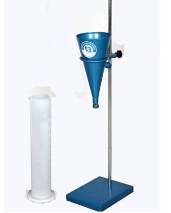 Marsh Cone Funnel - With Stand And Measuring Cylinder For Grout Test Dimension (L*W*H): 280 X 210 X 930 (L X W X D) Mm Millimeter (Mm)