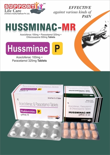 Aceclofenac 100mg + Paracetamol 325mg + Chlorzoxazone 500mg