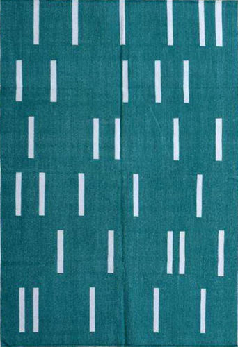 Green Cotton Modern Rug