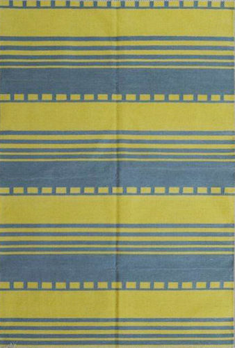 Yellow Cotton Punja Hand Woven Dhurrie