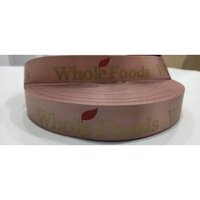 Decorative Satin Ribbon - Satin Material, 2 Cm Width | Rose Gold Color, Logo Printed Design, Dry Clean Only Care Instructions