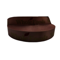 Decorative Satin Ribbon - Satin Material, 2 Cm Width | Rose Gold Color, Logo Printed Design, Dry Clean Only Care Instructions