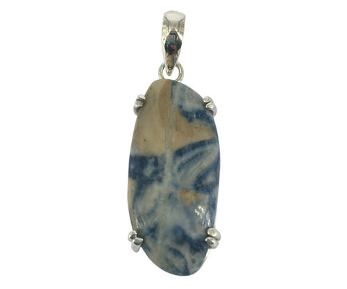 Blue Scheelite 925 Silver Gemstone Pendant Weight: 8.1 Gms Grams (G)