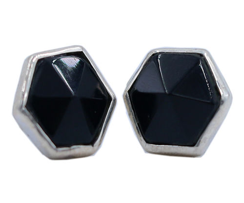 Black Onyx 925 Silver Gemstone Stud Earring