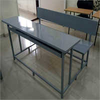 Metal School Bench - Color: Grey